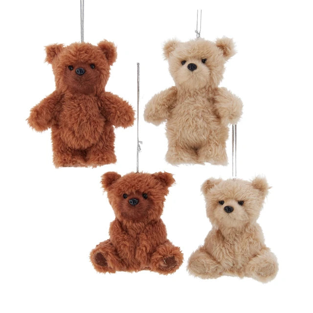Fuzzy Teddy Bear Ornament