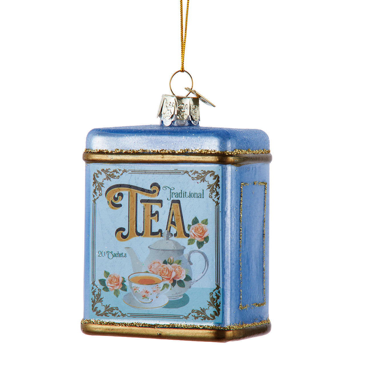 Tea Container Glass Ornament