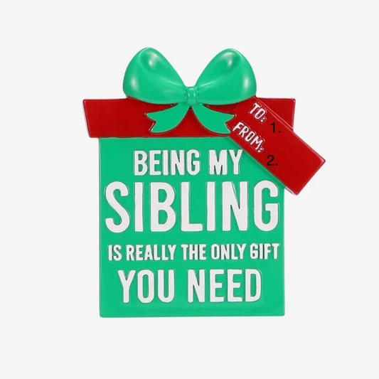 Sibling Gift Box Ornament