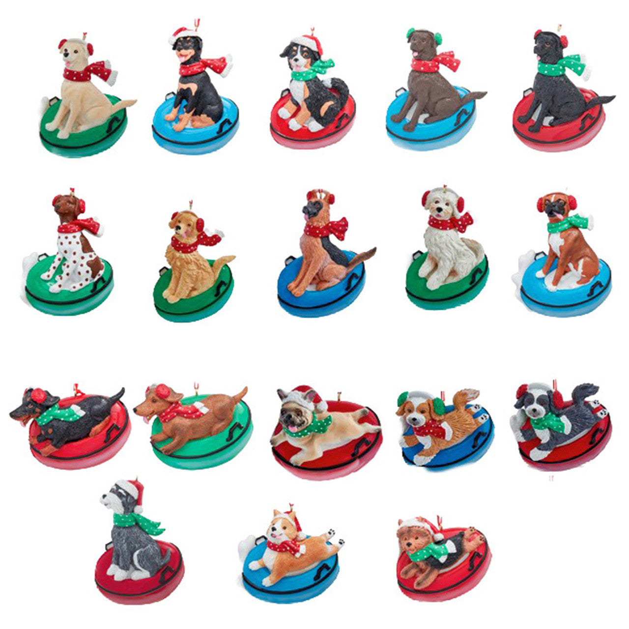 Dog on Snow Tube Ornament
