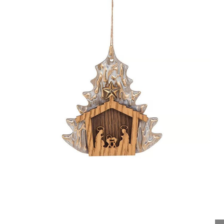 Holy Family in Creche Ornament
