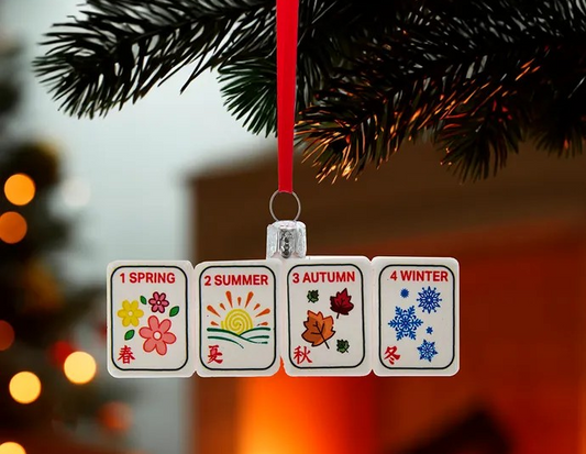 Mahjong Glass Ornament