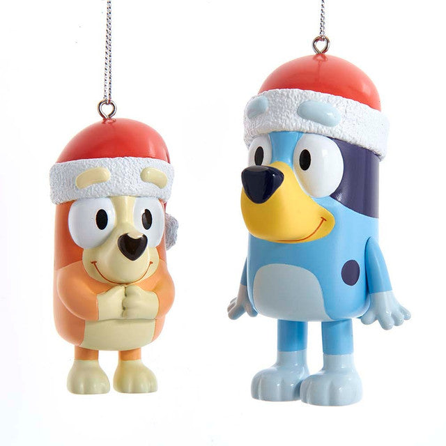 Bluey or Bingo w/ Santa Hat Ornament