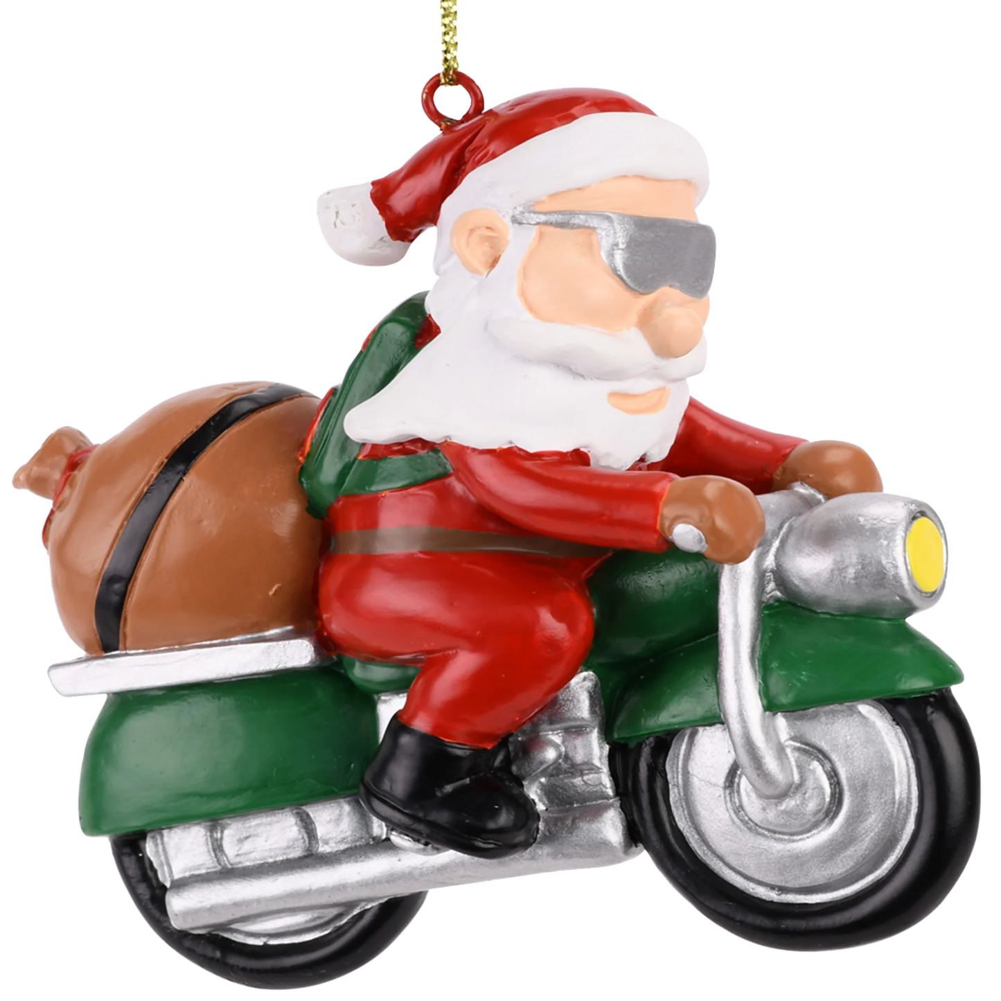 Biker Santa Ornament