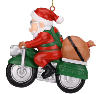 Biker Santa Ornament