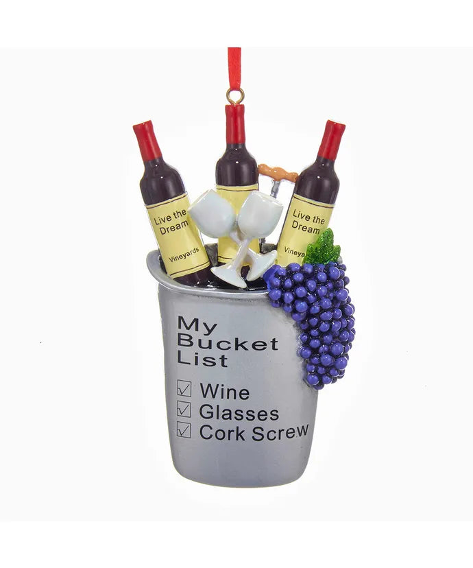 Wine My Bucket List Ornament