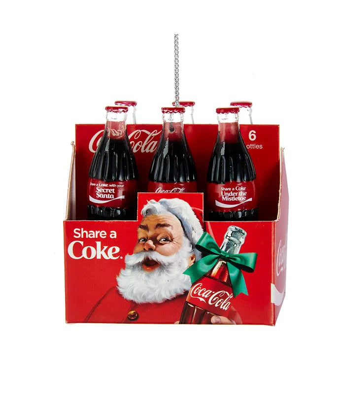 Coke 6-Pack Bottles Ornament