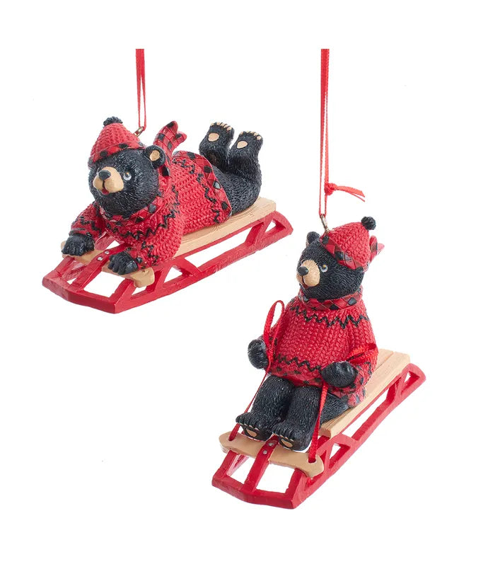 Bear Sledding Ornament