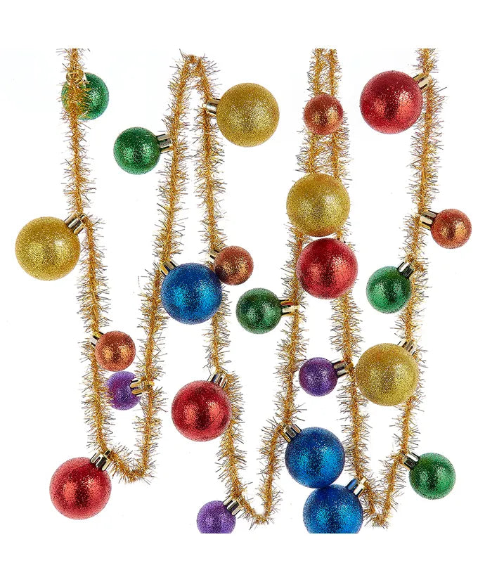 Multi Ball Tinsel Garland