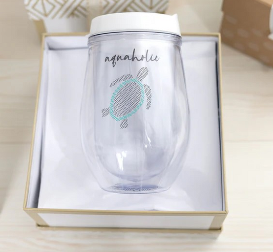 Aquaholic Stemless Wine Glass