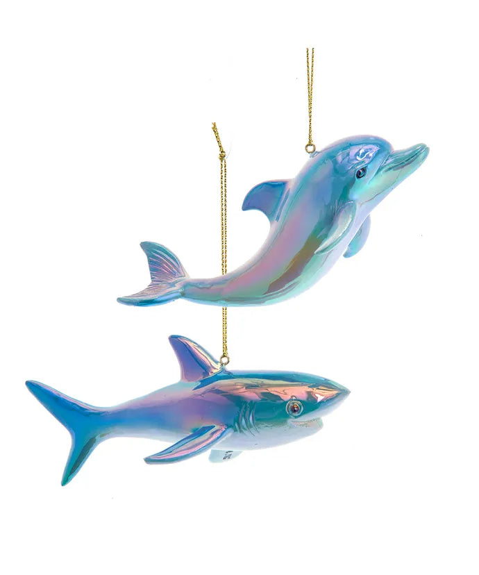 Dolphin or Shark Electroplate Ornament