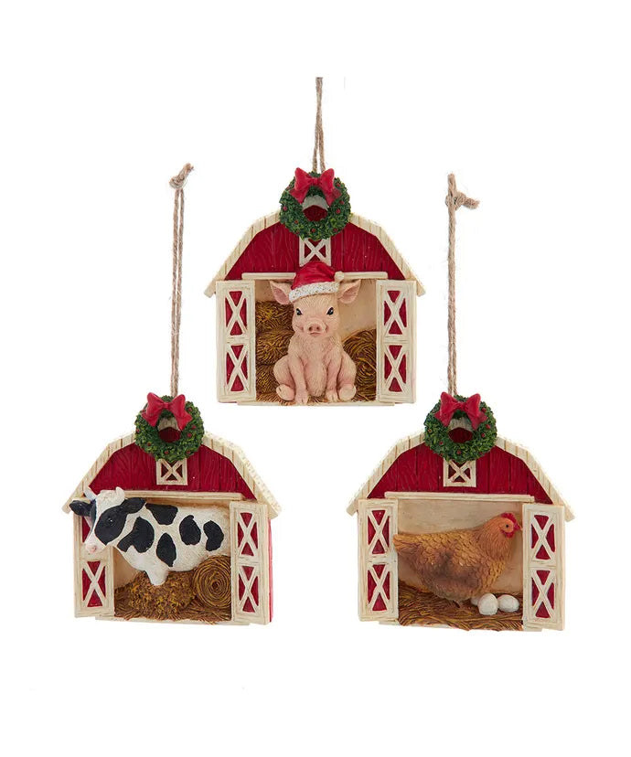 Farm Animal Barn Ornament