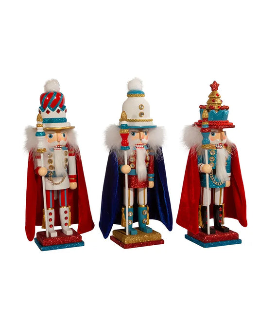 15" Hollywood Nutcrackers™ Red, White and Teal Soldier & King Nutcracker