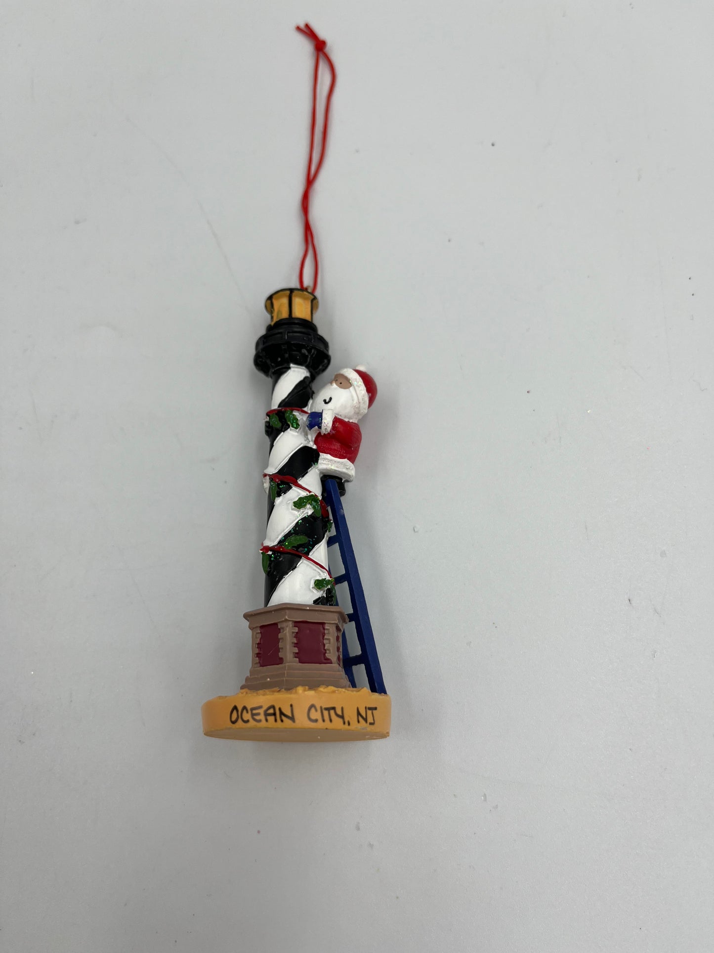 Santa with Hatteras Lighthouse Ornament
