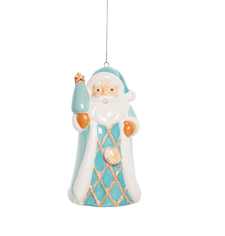 Coastal Santa Ornament