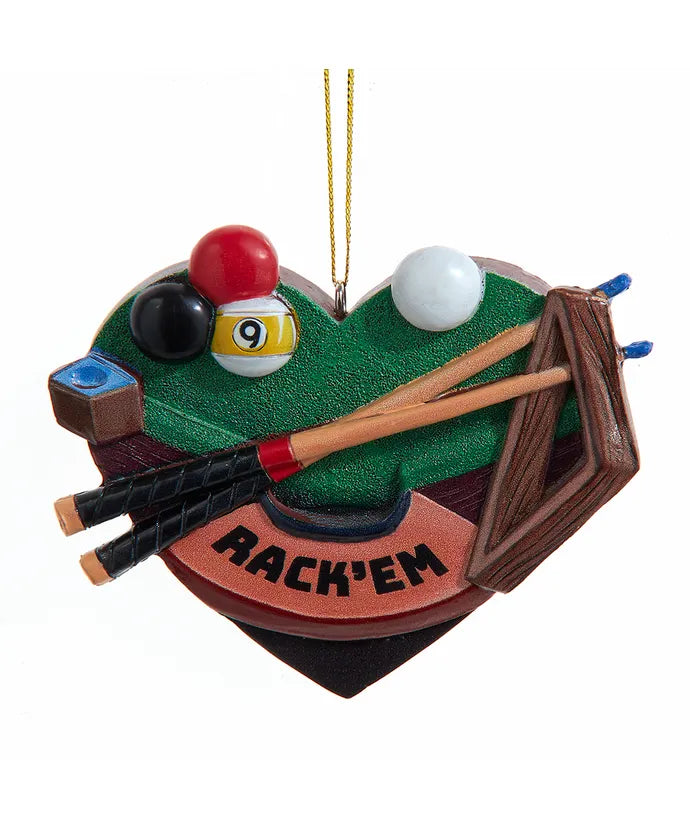 Billiards Heart Shaped Ornament