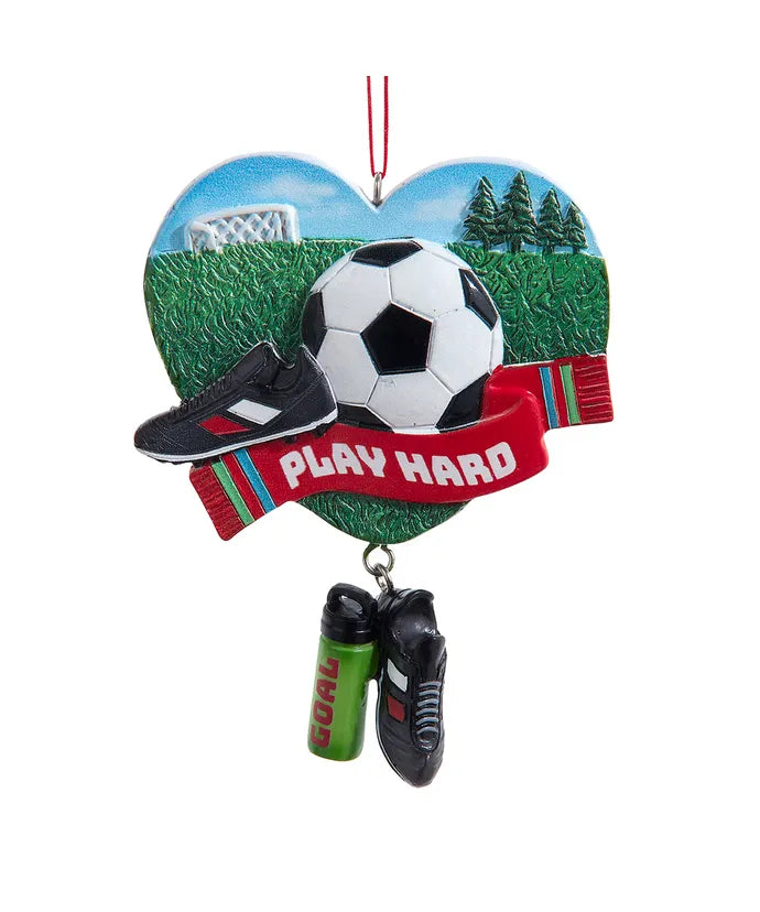 Soccer Heart Shaped Ornament