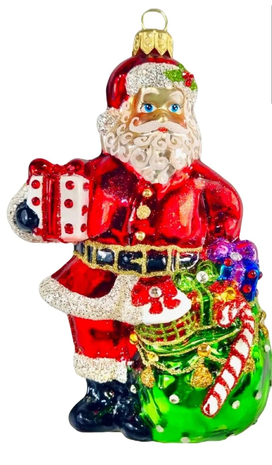 Santa Baby Glass Ornament
