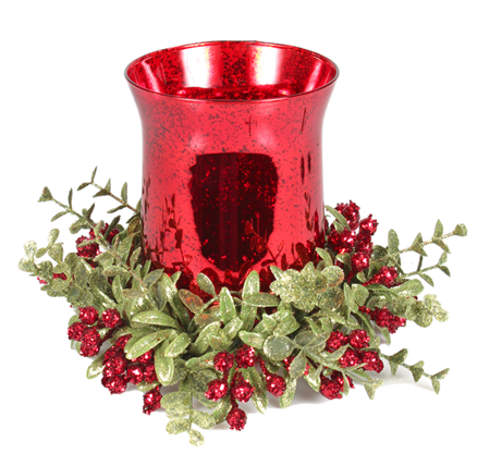 Lg Mistletoe Tea Light Holder