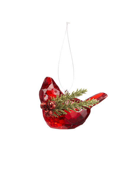 Berry Sprig Teeny Cardinal Ornament