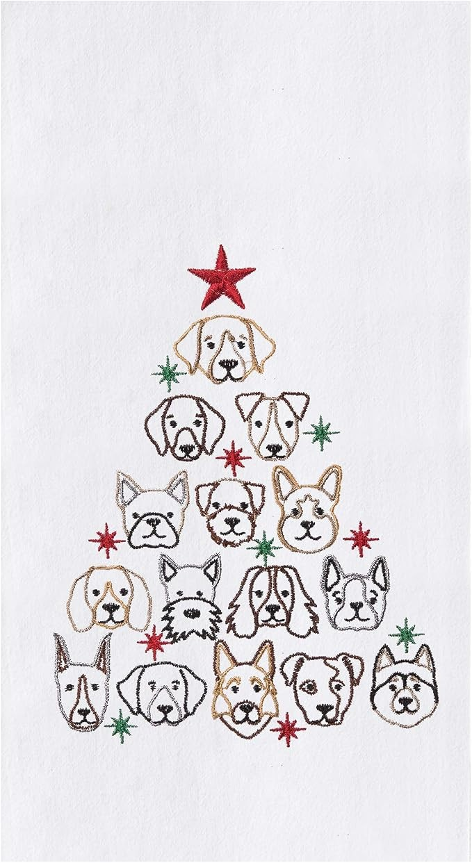 Dog Face Christmas Towel