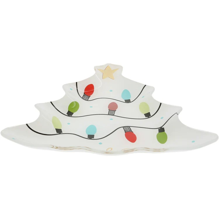 Holiday Tree Glass Dish