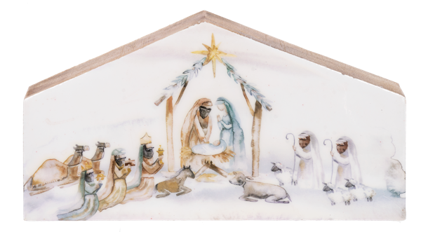 Nativity Scene Block Wood