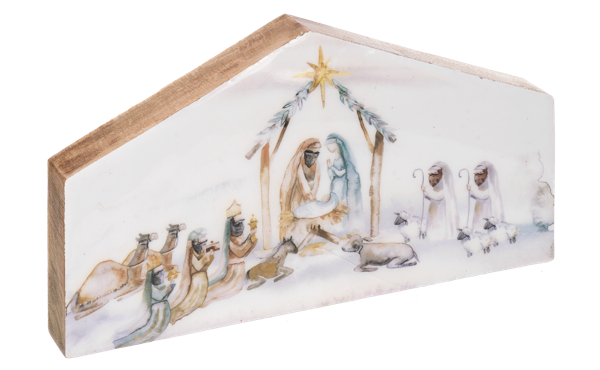 Nativity Scene Block Wood