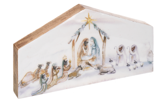 Nativity Scene Block Wood