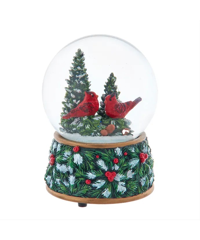Cardinal and Tree Water Globe