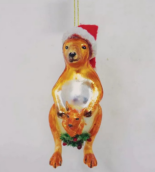 Kangaroo Glass Ornament