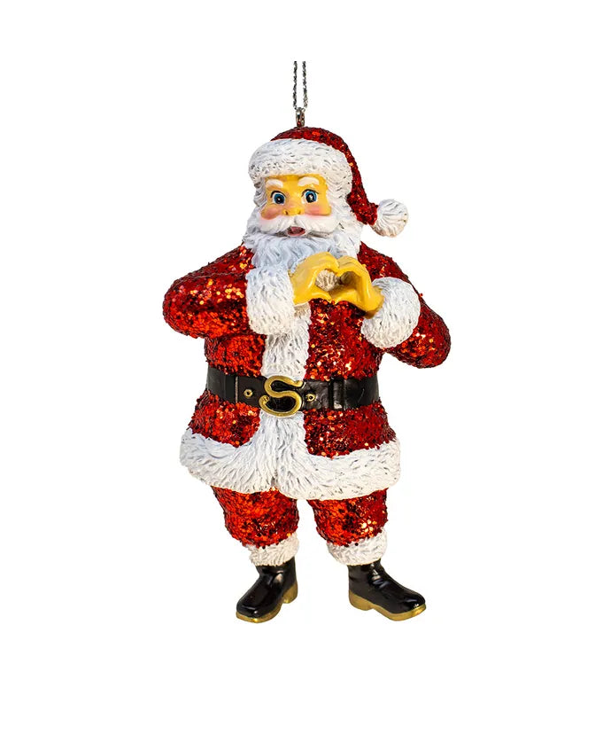 Santa Making Heart Ornament