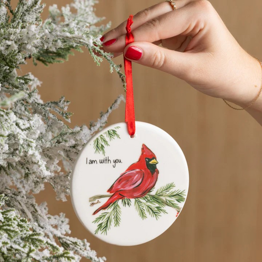 Cardinal I Am With You Disc Ornament