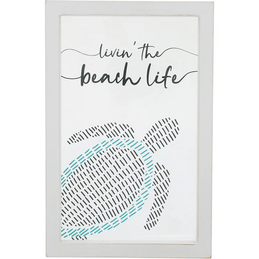 Beach Life Glass Plaque