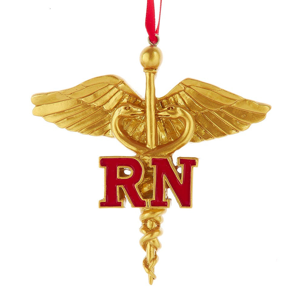 Nurse RN Gold Ornament