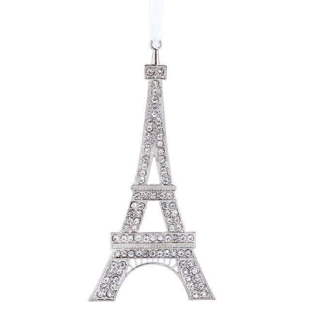 Eiffel Tower Silver Ornament