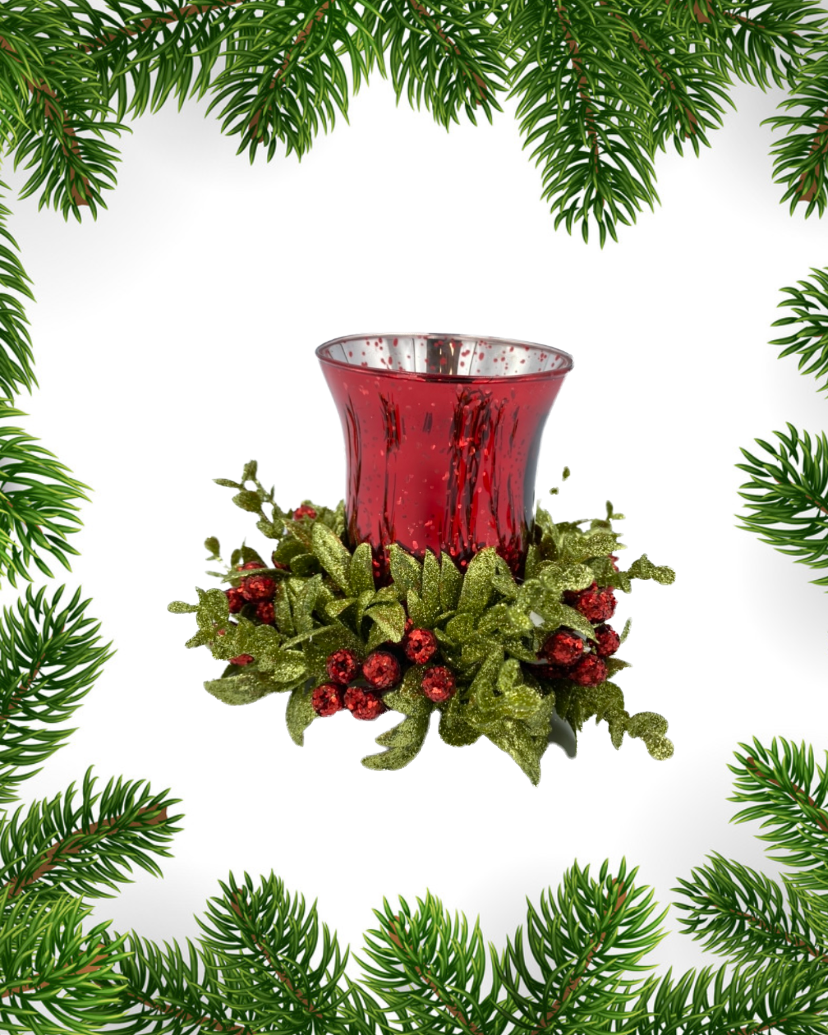 Sm Tea Light Holder Mistletoe