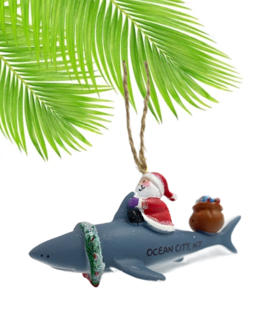 Santa & Shark ornament