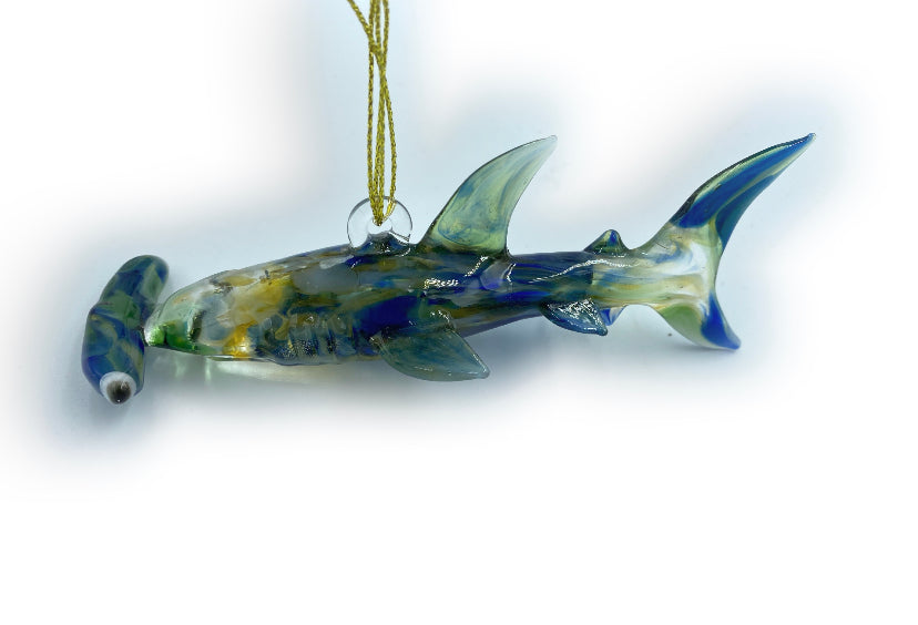Multicolor Glass Hammerhead Ornament