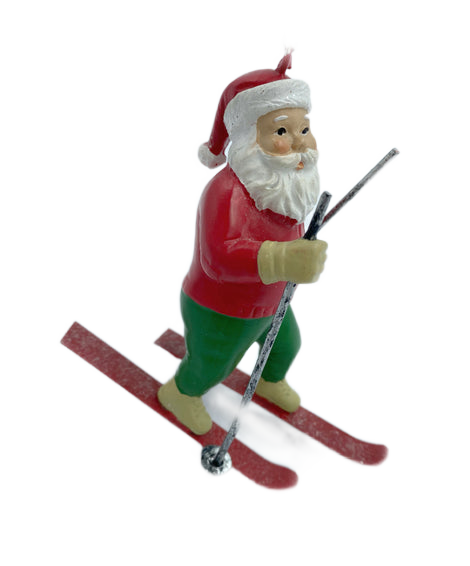 Santa Skier Ornament