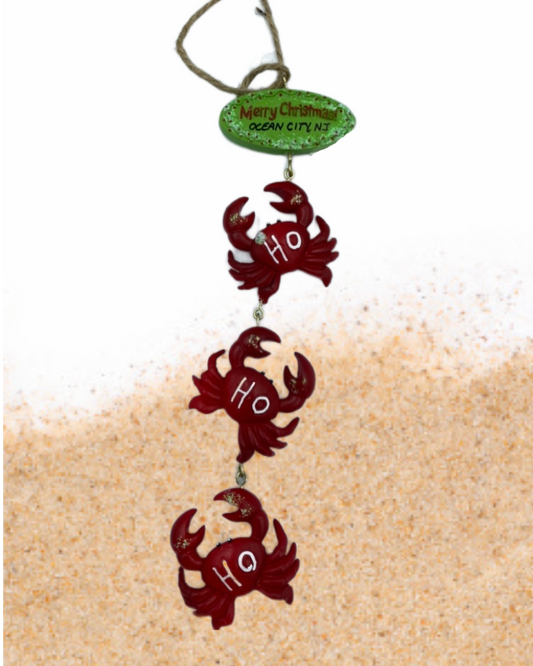 3 Crabs Ho Ho Ho Ornament