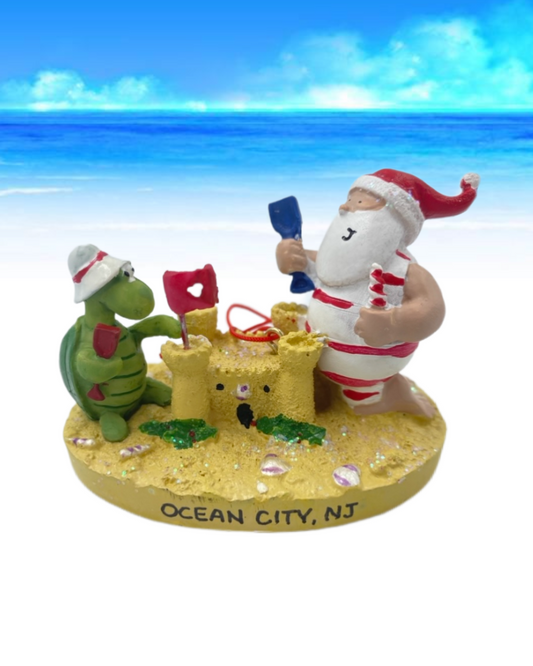 Turtle Santa Sandcastle Ornament