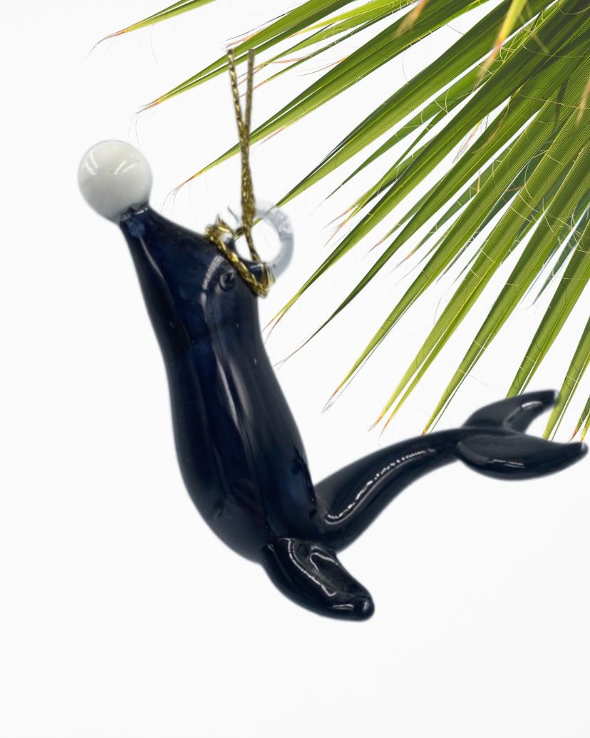 Sea Lion Egyptian Glass Ornament