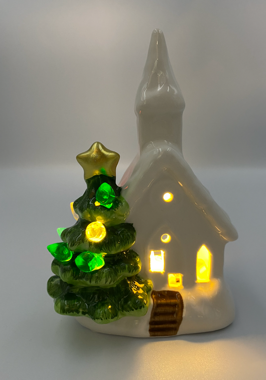 Church W/ Tree Ceramic