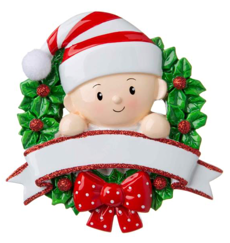 Baby in Wreath- Red