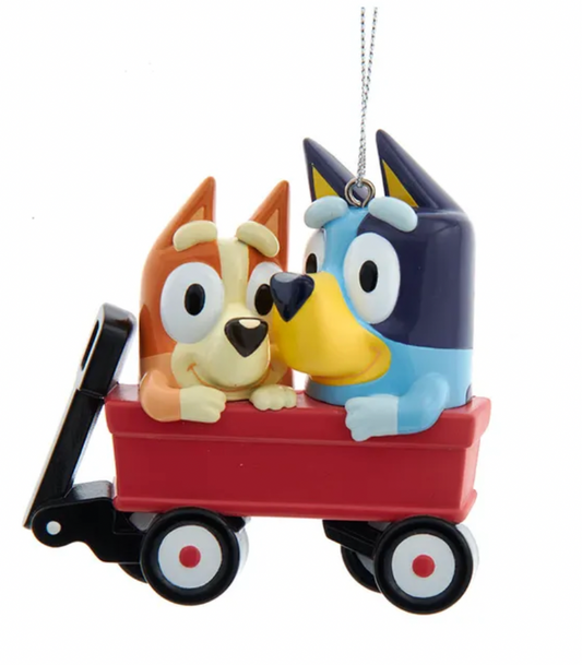 Bluey and Bingo in Wagon Ornament