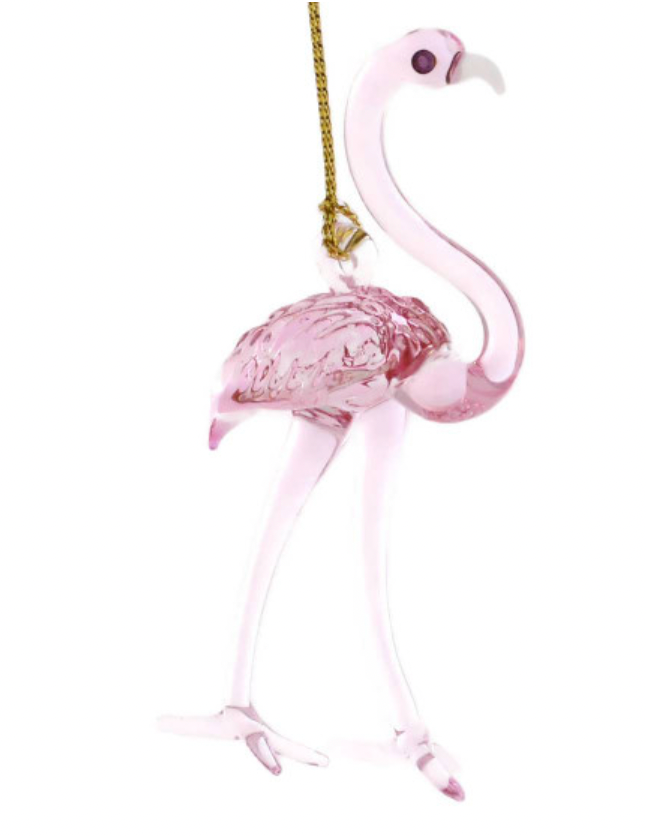 Pink Flamingo Egyptian Glass Ornament