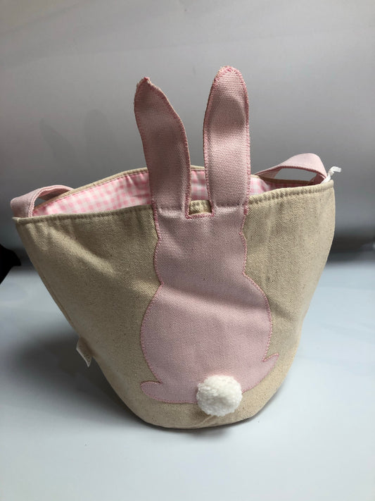 Pink Canvas Bunny Basket