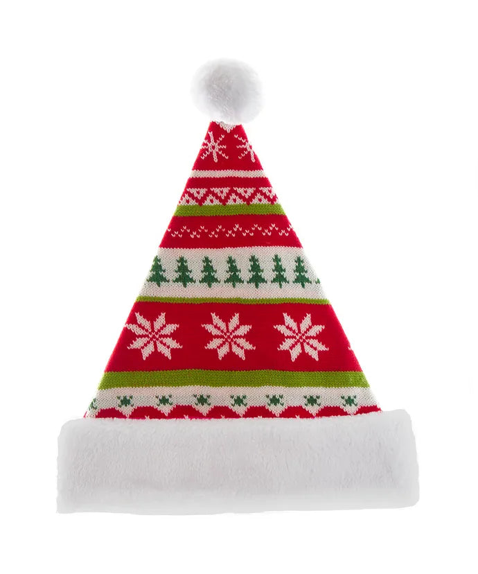 Red/WHT/Green Santa Hat