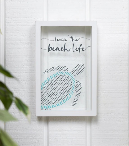 Beach Life Glass Plaque